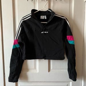 Adidas black medium crop sweatshirt